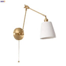 GobekUsa Ceramic LED Wall Lamp with Pull Chain Switch for Stair, Bathroom, Living Room