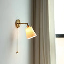 GobekUsa Ceramic LED Wall Sconce with Pull Chain for Bedroom, Living Room, or Bathroom