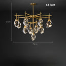 GobekUsa Diamond Crystal Stone Lustre Chandelier for Dinning Room
