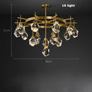 GobekUsa Diamond Crystal Stone Lustre Chandelier for Dinning Room