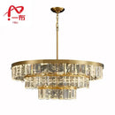 GobekUsa Cloud Mist Crystal Chandelier for Home Hotel Stainless Steel Pendant Lamp