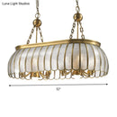 GobekUsa Gold Colonial Style Bubble Glass Pendant Ceiling Light for Kitchen with 10 Scallop Accented Heads
