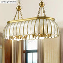 GobekUsa Gold Colonial Style Bubble Glass Pendant Ceiling Light for Kitchen with 10 Scallop Accented Heads