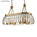 GobekUsa Gold Colonial Style Bubble Glass Pendant Ceiling Light for Kitchen with 10 Scallop Accented Heads