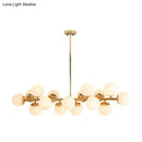 GobekUsa Gold Contemporary Chandelier – Cream Glass Pendant Light Fixture for Dining Room