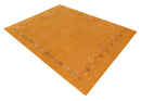 Gold Hand Loomed Pure Wool Area Rug - Contemporary Gabbeh Border Design by The Rug Decor