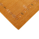 Gold Hand Loomed Pure Wool Area Rug - Contemporary Gabbeh Border Design by The Rug Decor