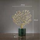 GobekUsa Coral Crystal Tree Glass Vase Metal Frame Resin Ocean Figurines, Home Decor