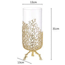 GobekUsa Coral Crystal Tree Glass Vase Metal Frame Resin Ocean Figurines, Home Decor