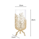 GobekUsa Coral Crystal Tree Glass Vase Metal Frame Resin Ocean Figurines, Home Decor