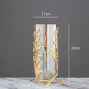 GobekUsa Coral Crystal Tree Glass Vase Metal Frame Resin Ocean Figurines, Home Decor