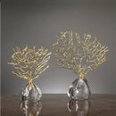 GobekUsa Coral Crystal Tree Glass Vase Metal Frame Resin Ocean Figurines, Home Decor
