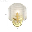 GobekUsa Gold Corner Wall Sconce with Clear Lattice Glass and Post-Modern Oval Design