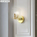 GobekUsa Gold Corner Wall Sconce with Clear Lattice Glass and Post-Modern Oval Design