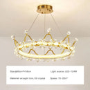GobekUsa Crystal Chandelier: Nordic LED Luxury Round Crown Petal Design for Girls' Bedroom