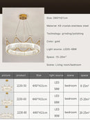 GobekUsa Crystal Chandelier: Nordic LED Luxury Round Crown Petal Design for Girls' Bedroom