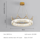 GobekUsa Crystal Chandelier: Nordic LED Luxury Round Crown Petal Design for Girls' Bedroom