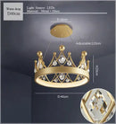 GobekUsa Crown Crystal Chandelier Pendant Light for Bedroom and Living Room Decor