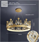 GobekUsa Crown Crystal Chandelier Pendant Light for Bedroom and Living Room Decor