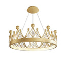 GobekUsa Crown Crystal Chandelier Pendant Light for Bedroom and Living Room Decor