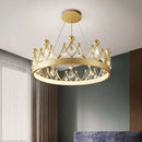 GobekUsa Crown Crystal Chandelier Pendant Light for Bedroom and Living Room Decor