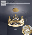 GobekUsa Crown Crystal Chandelier Pendant Light for Bedroom and Living Room Decor
