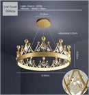 GobekUsa Crown Crystal Chandelier Pendant Light for Bedroom and Living Room Decor