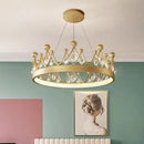 GobekUsa Crown Crystal Chandelier Pendant Light for Bedroom and Living Room Decor