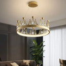GobekUsa Crown Crystal Chandelier Pendant Light for Bedroom and Living Room Decor