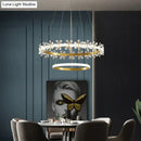 GobekUsa Nordic Style Crown Crystal Flower Pendant Light