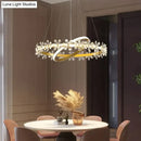 GobekUsa Nordic Style Crown Crystal Flower Pendant Light