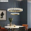 GobekUsa Nordic Style Crown Crystal Flower Pendant Light