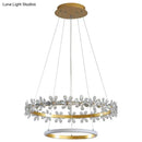 GobekUsa Nordic Style Crown Crystal Flower Pendant Light