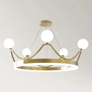GobekUsa Crown LED Chandelier: Elegant Ring Lustre for Kids' Room Ceiling Lighting
