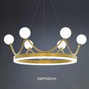 GobekUsa Crown LED Chandelier: Elegant Ring Lustre for Kids' Room Ceiling Lighting