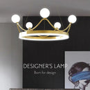 GobekUsa Crown LED Chandelier: Elegant Ring Lustre for Kids' Room Ceiling Lighting