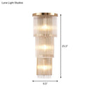 GobekUsa Gold Crystal Bedside Wall Sconce with 2/3 Tiers and 1/3 Light - Postmodern Triangle Design
