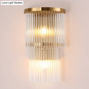 GobekUsa Gold Crystal Bedside Wall Sconce with 2/3 Tiers and 1/3 Light - Postmodern Triangle Design