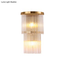 GobekUsa Gold Crystal Bedside Wall Sconce with 2/3 Tiers and 1/3 Light - Postmodern Triangle Design