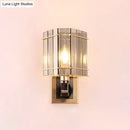 GobekUsa Gold Crystal Bedside Wall Sconce with 2/3 Tiers and 1/3 Light - Postmodern Triangle Design