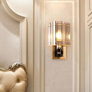GobekUsa Gold Crystal Bedside Wall Sconce with 2/3 Tiers and 1/3 Light - Postmodern Triangle Design
