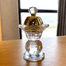Gold crystal candle holder & metal incense burner – dining room decor by Decorbites