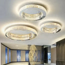 GobekUsa Crystal Circle Ceiling Chandelier LED Indoor Lighting for Living Room Bedroom Study