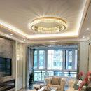 GobekUsa Crystal Circle Ceiling Chandelier LED Indoor Lighting for Living Room Bedroom Study