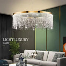 GobekUsa Crystal Circle LED Chandelier for Luxury Living Room Décor