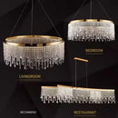 GobekUsa Crystal Circle LED Chandelier for Luxury Living Room Décor