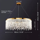 GobekUsa Crystal Circle LED Chandelier for Luxury Living Room Décor
