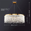 GobekUsa Crystal Circle LED Chandelier for Luxury Living Room Décor