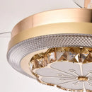 GobekUsa Crystal Invisible Fan Lamp 42-Inch European Living Room Ceiling Fan Chandelier