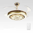 GobekUsa Crystal Invisible Fan Lamp 42-Inch European Living Room Ceiling Fan Chandelier